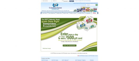 Scott Naturals Green Done Right Sweepstakes and Instant Win Game