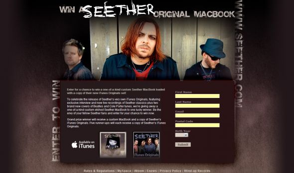 Seether iTunes Originals – MacBook Sweepstakes