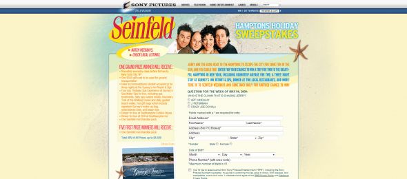 Seinfield Hamptons Holiday Sweepstakes