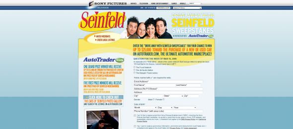 Drive Away with Seinfeld Sweepstakes