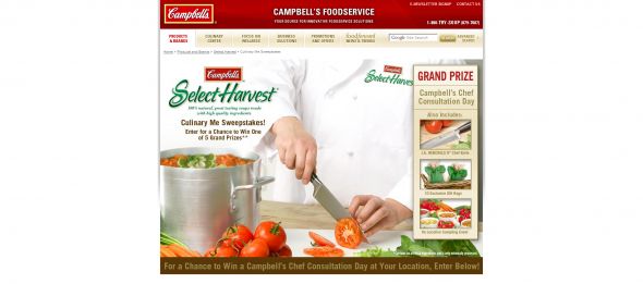 Campbell’s Select Harvest Culinary Me Chef Sweepstakes
