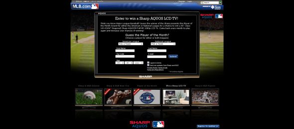 2009 MLB Player of the Month Sweepstakes Presented by Sharp