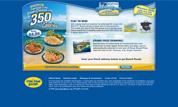Long John Silver’s Beach Ready Instant Win Game & Sweepstakes