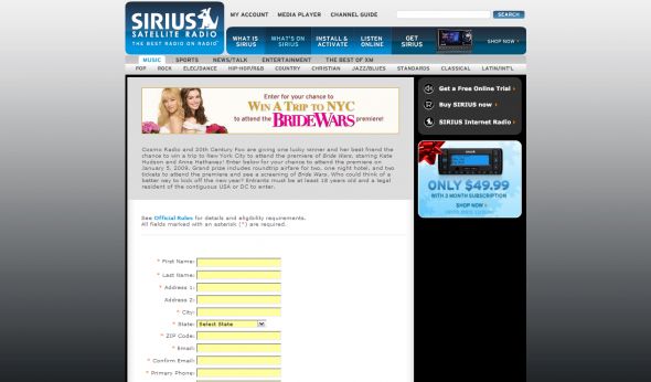 Cosmo Radio’s Bride Wars Premiere Sweepstakes