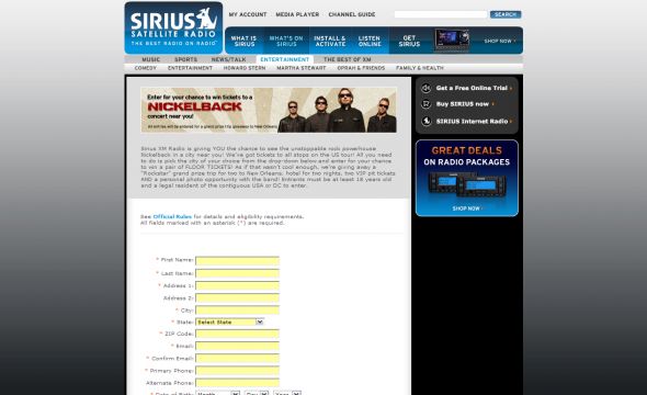 Nickelback’s 2009 US Tour Ticket and Trip Giveaway