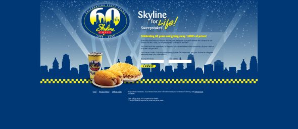 Skyline Chili 60th Anniversary Sweepstakes