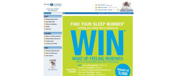 Sleep Number Winter 2010 Sweepstakes