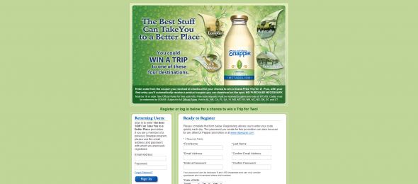 Snapple Best Stuff Can Take You to a Better Place Sweepstakes