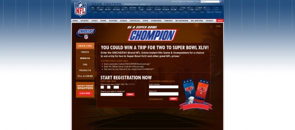 Snickers NFL Online Instant Win Game and Sweepstakes Snickers NFL Online Instant Win Game and Sweepstakes