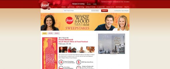 Food Network South Beach Wine & Food Festival Sweepstakes