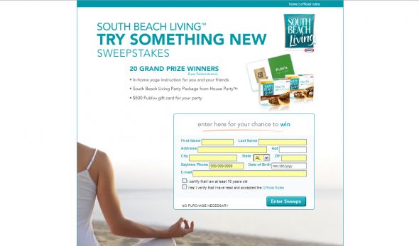 South Beach Living Try Something New Sweepstakes