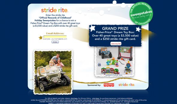Stride Rite The Official Rewards of Childhood Holiday Sweepstakes