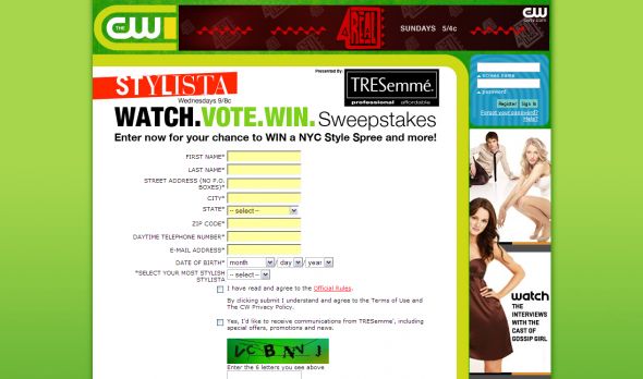 The TRESemmé Stylista Watch. Vote. Win. Sweepstakes
