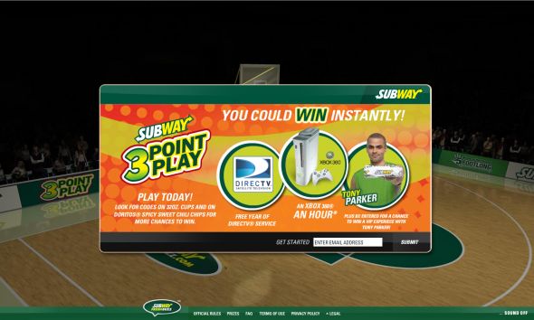 Subway 3-Point Play Promotion