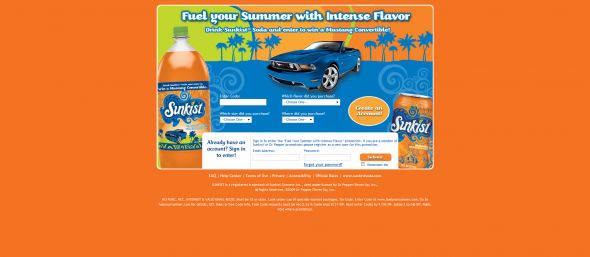 2009 Sunkist Soda Fuel Your Summer With Intense Flavor Promotion