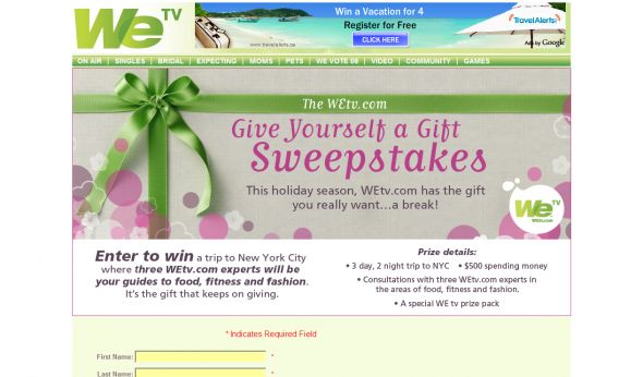 WEtv Give Yourself a Gift Sweepstakes