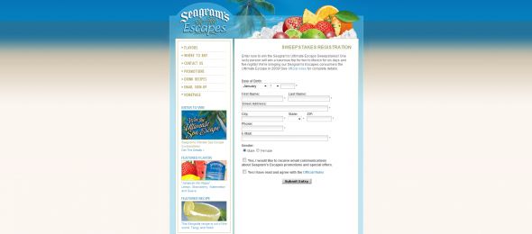 Seagram’s Ultimate Spa Escape Sweepstakes