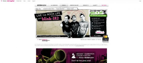 T-Mobile Sidekick Live the Rock Life with blink-182 Sweepstakes