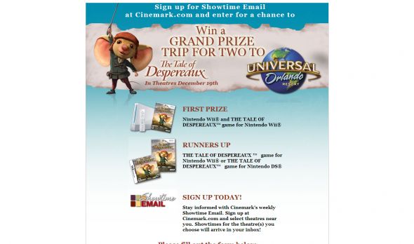 The Tale of Despereaux Sweepstakes