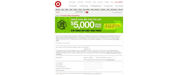 09 Target College Sweepstakes