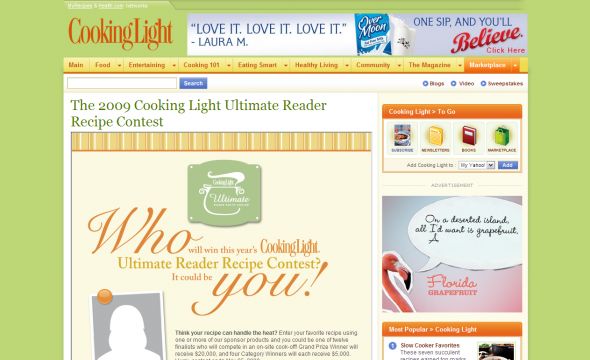 Cooking Light Ultimate Reader Cooking Contest