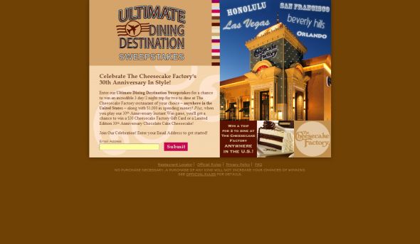 Ultimate Dining Destination Sweepstakes