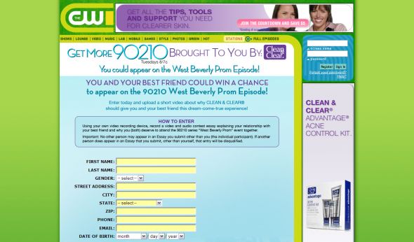 90210 CLEAN & CLEAR Countdown to the West Beverly Prom Contest