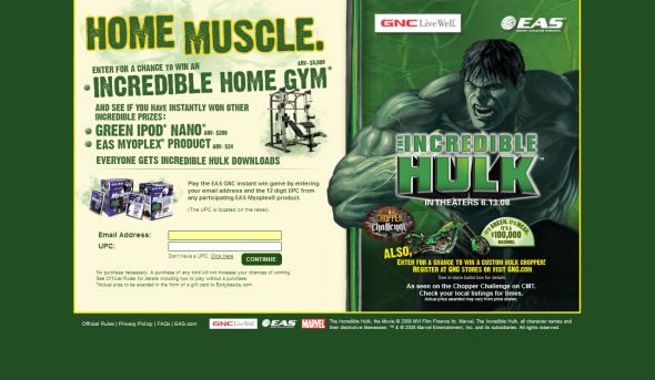 The Incredible Home Gym Instant Win Game and Sweepstakes