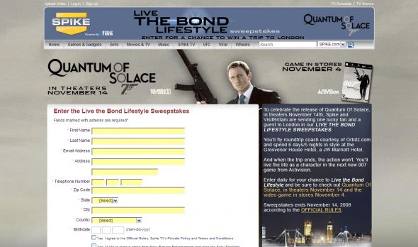 Live the Bond Lifestyle Sweepstakes