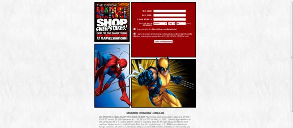 Marvelshop.com Sweepstakes