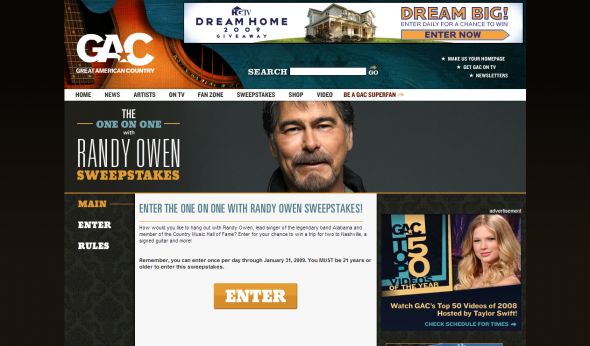 GAC’s The One On One with Randy Owen Sweepstakes