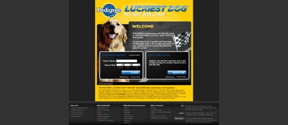 Pedigree Luckiest Dog Instant Win Game