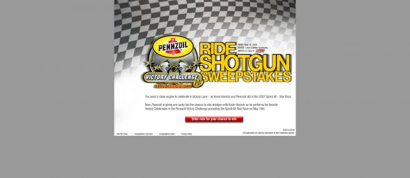 Pennzoil Victory Challenge Ride Shotgun Sweepstakes