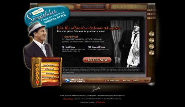 The Postal Store Sinatra-Style Sweepstakes