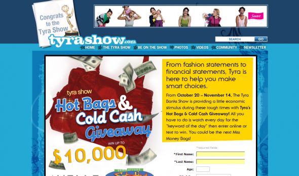 The Tyra Show Hot Bags And Cold Cash Giveaway