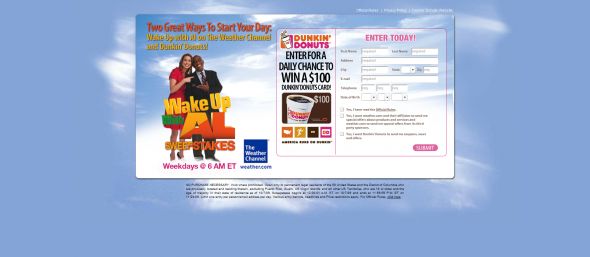 Weather Channel Wake Up With AL Sweepstakes