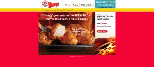 Wendy’s Sweet & Spicy Movie Premiere Sweepstakes