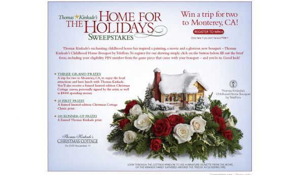 Thomas Kinkade’s Home for the Holidays Sweepstakes