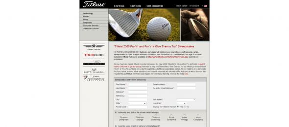2009 New Pro V1 and Pro V1x Give Them a Try Sweepstakes
