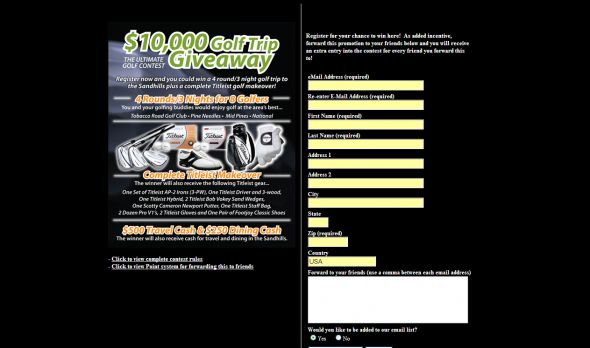 $10,000 Golf Giveaway Contest