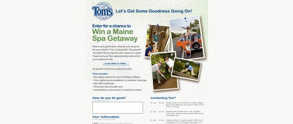 Tom’s of Maine My Goodness Sweepstakes