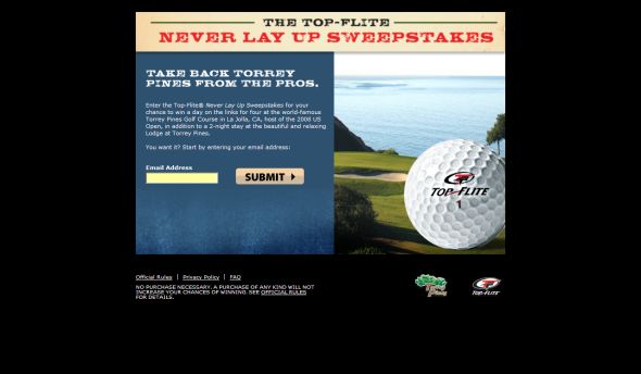 Top-Flite Never Lay Up Sweepstakes