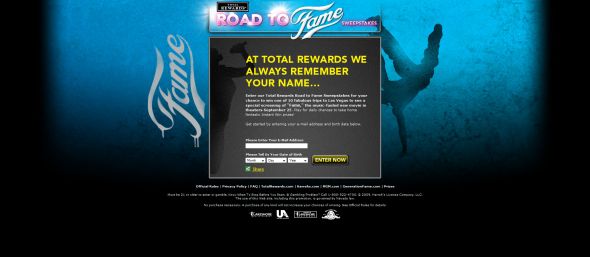 Total Rewards The Road to Fame Sweepstakes
