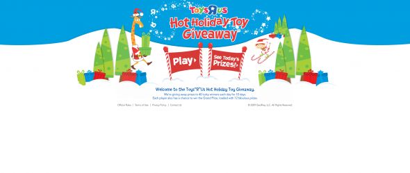 Toys ‘R’ Us Hot Holiday Toy Giveaway Sweepstakes and Instant Win Game