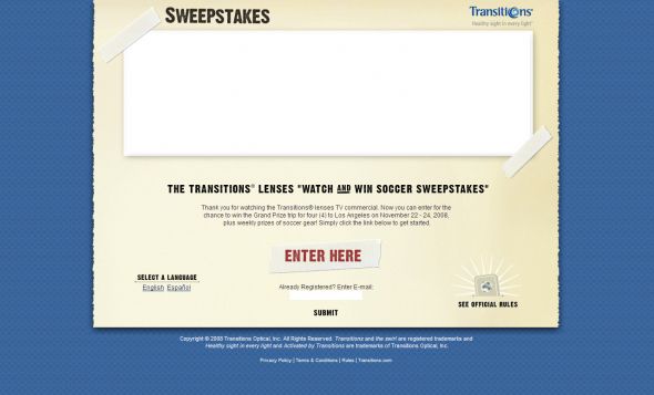 Transitions Watch and Win Soccer Sweepstakes