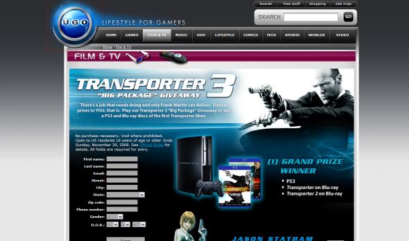 Transporter 3 Big Package Sweepstakes
