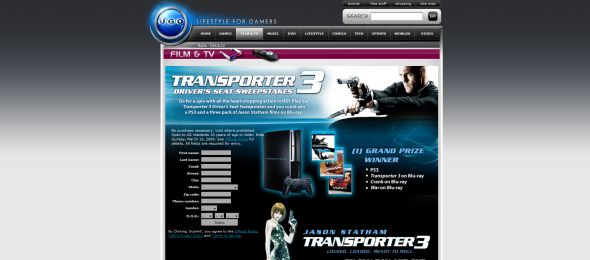 Transporter 3 Blu Ray Sweepstakes