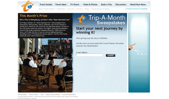 Trip-a-Month Sweepstakes