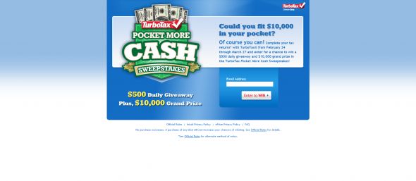 TurboTax Pocket More Cash Sweepstakes