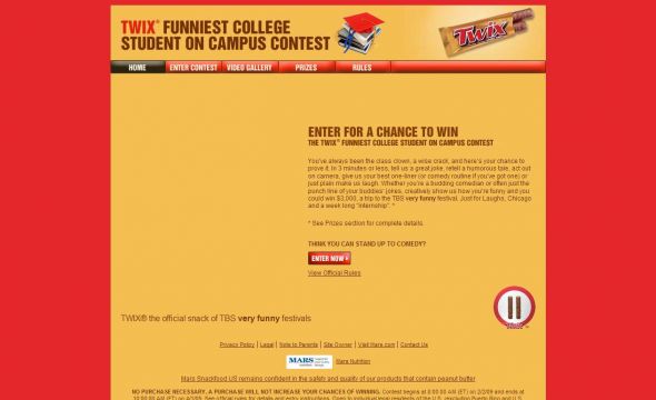 Twix Funniest College Student On Campus Contest